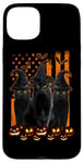 Coque pour iPhone 15 Plus Black Cat Witch Hat American Flag Funny Halloween Costume