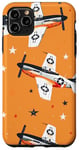 Coque pour iPhone 11 Pro Max Drapeau américain minimaliste orange tropical P-51 Mustang de la Seconde Guerre mondiale