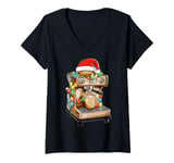 Womens Barista Coffee Lover Coffee Maker Maschine Christmas Xmas V-Neck T-Shirt