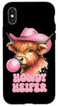 Coque pour iPhone X/XS Howdy Heifer Pink Cowgirl Fun