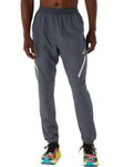 Asics Men's Running Lite-Show Pants - Carrier Grey/Safety Yellow, Grey, Size 2Xl, Men