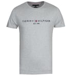 Tommy Hilfiger Mens Tee SS Core Logo Shirt Grey Cotton - Size 2XL