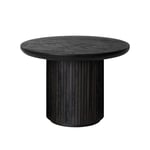 Gubi - Moon Coffee Table Round H45 x Ø60, Brown/Black Stained Veneer Oak Lacquered - Brown/Black - Brun,Svart - Soffbord - Trä