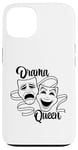 Coque pour iPhone 13 Masques de théâtre comédie et tragédie Drama Queen Black Line