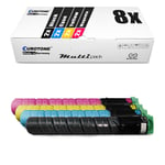 8x Eco Toner for Ricoh Aficio MP C-2030 MP C-2050-spf MP C-2550-spf MP C-2530