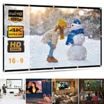 RASHION Projector Screen, Portable Projector Screen with 16:9 HD Screen for School Home Theatre Cinema, Foldable Projection Screen 60"/72"/84"/100"/120"/150" (60 inch)