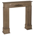 Faux Revêtement de Cheminée Console Ornée en Bois Paulownia Bois Foncé Narnia