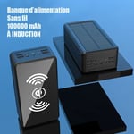 Chargeur Batterie Externe Solaire Sans Fil INDUCTION Noir 100000Mah Power Bank