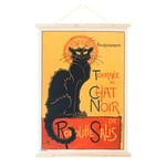 Kokonote - Wall Scroll, Décoration Murale en Tissu 50 x 70 cm - Le Chat Noir | Poster en Tissu Cabaret le Chat Noir, Poster Toile, Kakemono