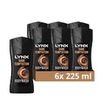 Lynx Dark Temptation Shower Gel 12 hours of irresistible smell 6x 225 ml