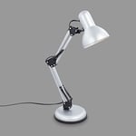 BRILONER - Lampe de bureau orientable, lampe de table avec interrupteur à fil, lampe de table rétro douille E14, 546x224 mm (DxH), argenté