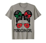 Moroccan Girl Messy Hair Morocco Pride Patriotic Womens Kids T-Shirt