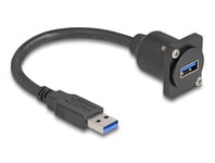 DELOCK – D-Type USB 5 Gbps Cable Type-A male to Type-A female black 20 cm (87967)