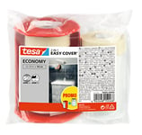tesa Easy Cover ECONOMY Cover Sheet for Painting - 2 in 1 Protection Foil and Masking Tape for Masking - 2x 20 m x 55 cm + Dispenser