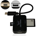 TD® 3 i 1 SD-kortläsare USB micro compact flash extern multifunktion 3 portar adapter konverterare minneskortläsare luft