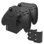 snakebyte Xbox TWIN CHARGE SX - black - Xbox Series X Charging Station for Series X Controller, Charger for 2 Wireless Controllers, 2 Batteries Rechargeable 800mAh, LED Charge Status, Series X Design