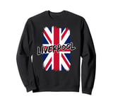 Liverpool England Brush Vertical Flag Sweatshirt