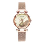 ELLENNE MONTRE FEMME EN ACIER AUTOMATIQUE BRACELET VINTAGE QUARTZ FILLE FASHION A02 (Crème-Rose A16-1), Rose A02-1, Bracelet