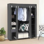 Skecten - Armoire de Rangement, Penderie Dressing en Tissu Non-tissé 5 Etagères 12 Grille 17213443cm Gris