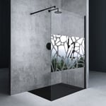 Paroi de Douche Mai & Mai BR2BL en Verre Trempé 10mm avec Surface Miroir Stabilisateur Rectangulaire Noir