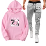 ZGRW Ensemble de survêtement pour homme Jordan 23# Basketball Sportswear - Survêtement de sport pour homme - 2 pièces - Décontracté - Survêtement à capuche - Rose - L