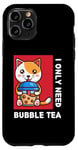 Coque pour iPhone 11 Pro Mignon chat kawaii boisson thé au lait bulle I Love Boba Tea