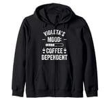 VIOLETA Personalized Cute Coffee Girls VIOLETA Name Zip Hoodie