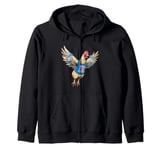 Chicken Flying Wing It Like a Pro Zip Hoodie