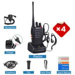 (EU 4Pack Headset Mic)Baofeng BF888S Radiopuhelin Alkuperäinen 5W BF-888S 5KM UHF 400-470MHZ lähetin-vastaanotin Kannettava kaksisuuntainen radio BF 888S sisäpuhelin