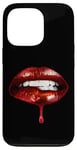 Coque pour iPhone 13 Pro Chemise à lèvres sexy, rouge à lèvres, gloss à lèvres, art des lèvres rouge