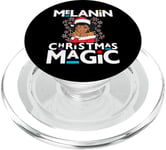 Black Mrs Clause Melanin Christmas Magic Natural Lace Front PopSockets PopGrip for MagSafe