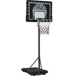 Yaheetech Panier de Basket Extérieur Portable Réglable en Hauteur 234-264 cm Panier de Basket sur Pied à roulettes avec Base de Lestage Panneau Arrière Robuste Noir