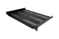 StarTech.com 1U-serverrackhylla - Universellt ventilerat fribärande fack med rackfäste för 19-tums rack och skåp för nätverksutrustning - Hållbar design - Viktkapacitet 25 kg - 30 cm djup hylla, svart - hylla för rack - 1U