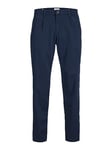 JACK & JONES Men's JPSTBILL JJBOWIE Pleated NOOS Chinos, Blazer Navy, 31 W/30 L