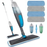 Spray Mops for Cleaning Floors - BPAWA Microfibre Floor Mop Flat Dry Wet Mop for Hard Wood Laminate Vinyl Tile Wooden Floor Cleaning, Dust Mop with 2Pcs 550ML Spray Bottle and 4 Reusable Washable Pads