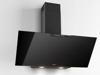 Airforce F212 80cm Wall Mounted Cooker Hood with Soft Push Button Controls, Integra ready-Black Glass Finish