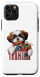 Coque pour iPhone 11 Pro Shih Tzu, 4 juillet, côtes levées au barbecue pour hommes, femmes et enfants, chiot, dans une poche