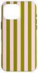 Coque pour iPhone 16 Pro Max Rose Olive Vert Rayé Mignon Girly Esthétique Preppy Stripe