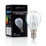 Auraglow 4w E14 SES G45 Golf Ball Filament LED Light Bulb, Warm White, 40w EQV