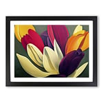 Epic Tulip Flowers H1022 Framed Print for Living Room Bedroom Home Office Décor, Wall Art Picture Ready to Hang, Black A2 Frame (64 x 46 cm)