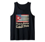 Made In America With Cuban Parts With USA Flag Cuba Flag Tank Top