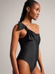 Ted Baker Saraley One Shoulder Swimsuit With Bow, Black