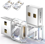 Adaptateur Usb Vers Usb-C (Lot De 4), Convertisseur Type-C Femelle À Usb-A Mâle Avec Charge Rapide 3.1a Compatible Avec Apple Watch, Iphone 16 15 14 13 Pro Max, Samsung Galaxy S24 S23-Cristal