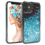 For Apple iPhone 12 Mini Cover Liquid Glitter Cover Protection Phone Case Blue