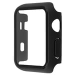 mumbi Coque de Protection en Verre trempé Compatible avec Apple Watch Series 1/2/3, 42 mm, Noir