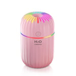 Petits humidificateurs portables à brume fraîche 300 ml ¿ Humidificateur de bureau USB pour plantes, bureau, voiture, chambre de bébé avec arrêt automatique et veilleuse ¿ Mini humidificateur silencieux (rose)