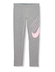 Nike G NSW Favorites GX Legging Pantalon de Sport Fille, Carbon Heather/(Pink), FR : M (Taille Fabricant : M)