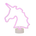 Litecraft Glow Unicorn Neon LED Table Lamp Children's Lighting - Pink