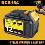 for Dewalt DCB182 18v 12.0Ah XR Li-Ion Lithium XR Slide POWER Battery DCB184 LED