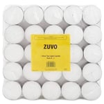 Tea Lights Candles 4 hour burn (100 Pack) - White t lights - Unscented 3.8 x 1.3 cm - 4hr - Zuvo, Packaging May Vary